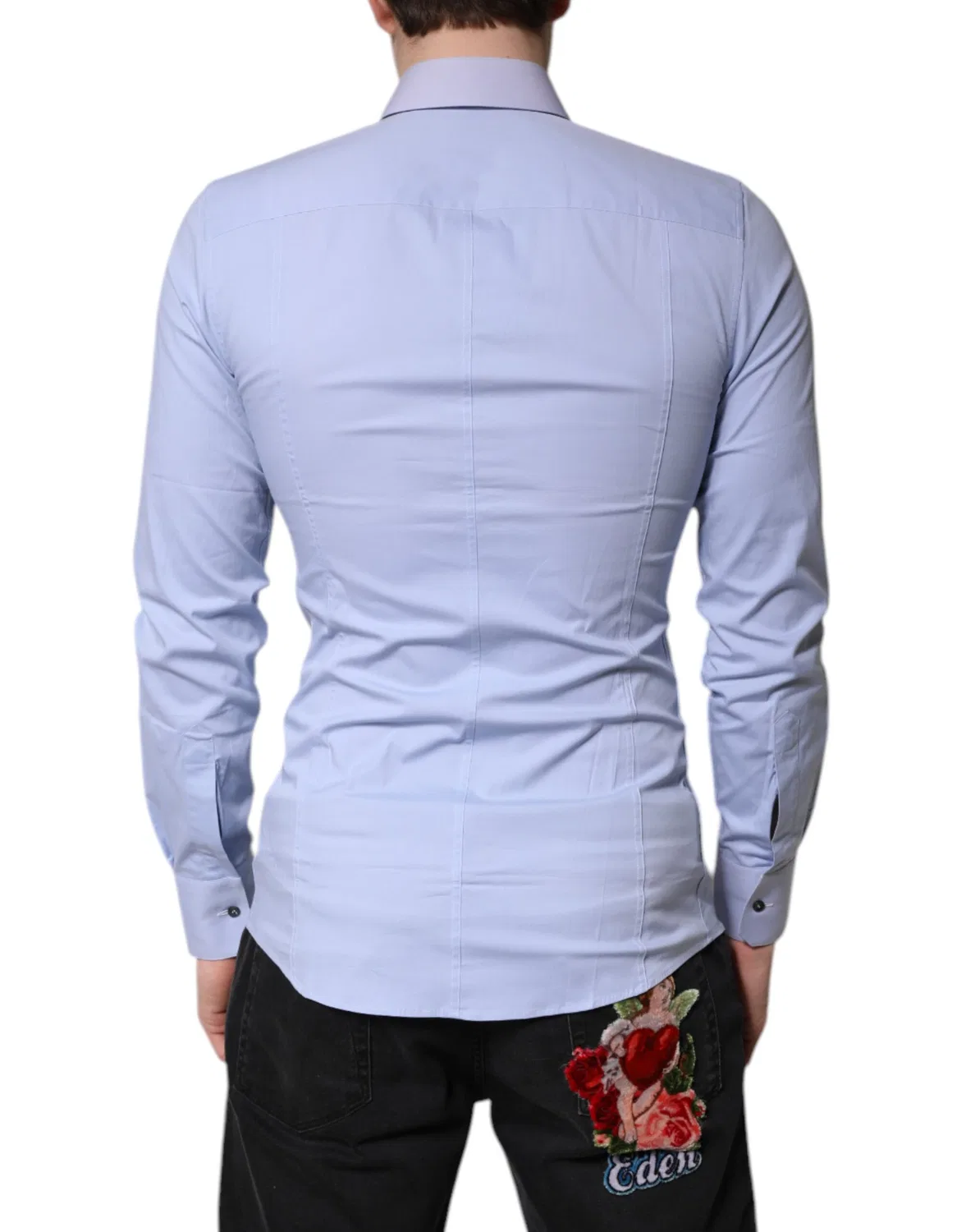 Мужская рубашка классическая с длинным рукавом SICILIA Dolce & Gabbana, Light Blue — фото 4