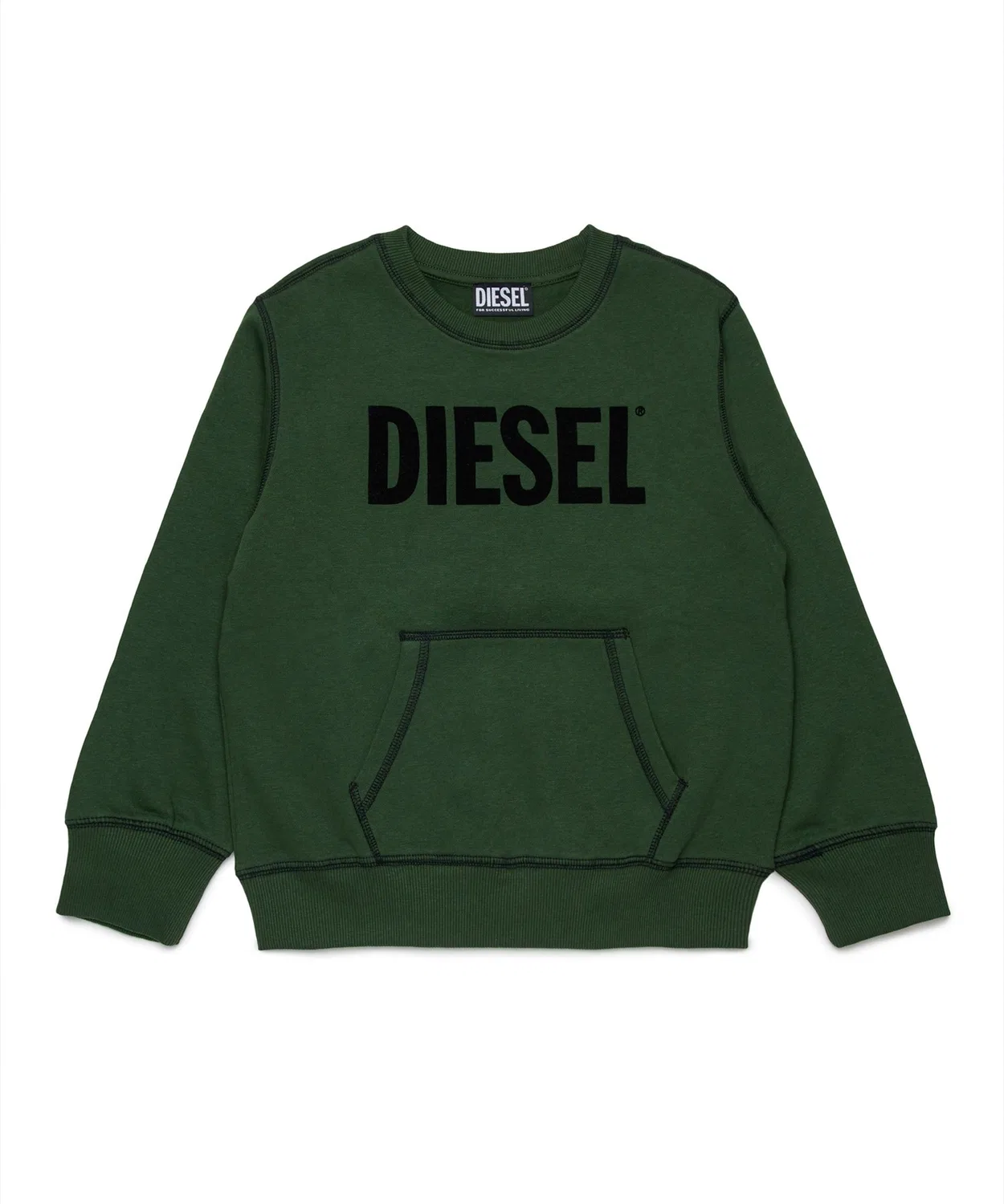 Детский свитшот с длинным рукавомс брендовым принтом DIESEL KIDS, Black