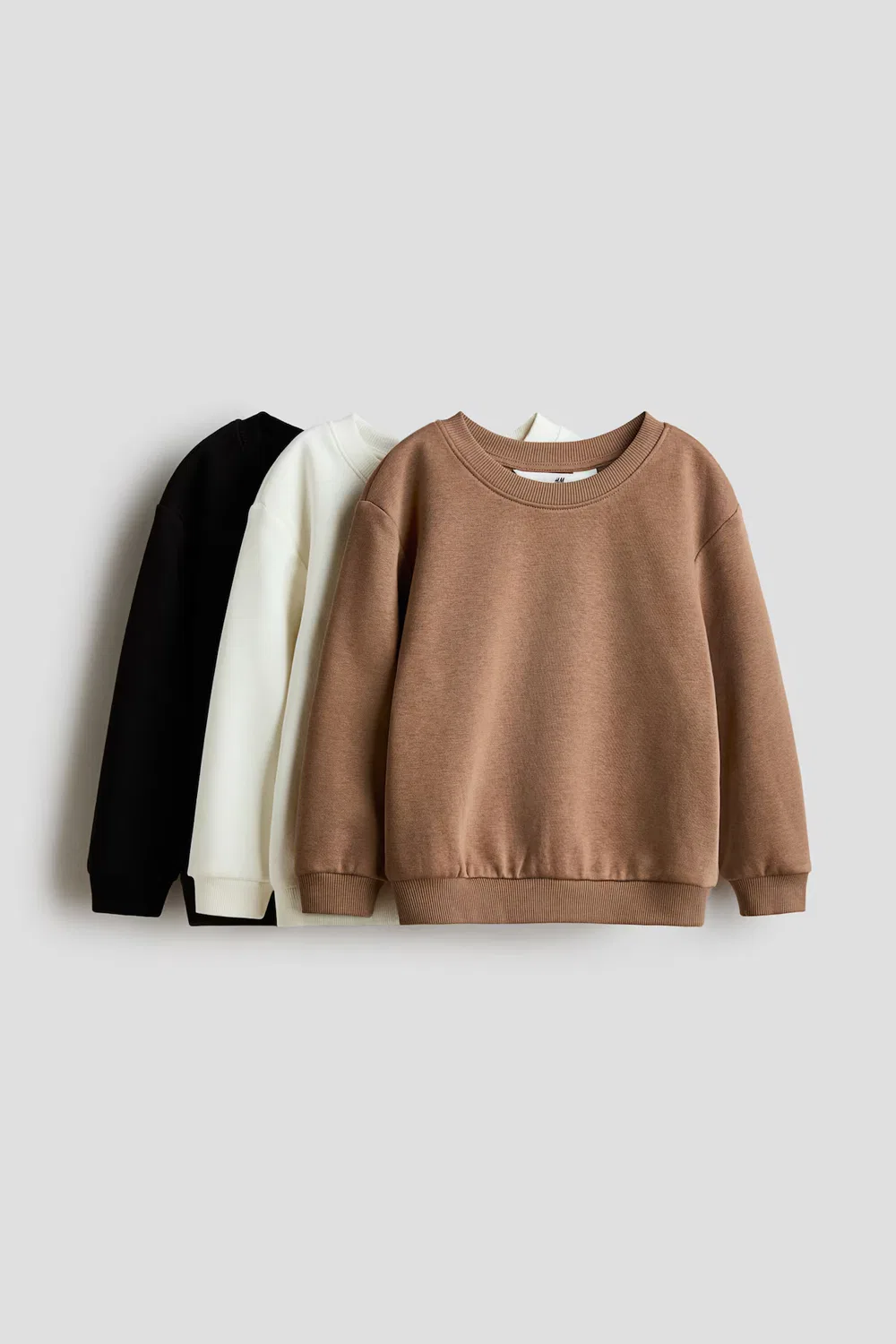Комплект из 3 толстовок с начесом на внутренней стороне H&M, Braun/Cremefarben/Schwarz