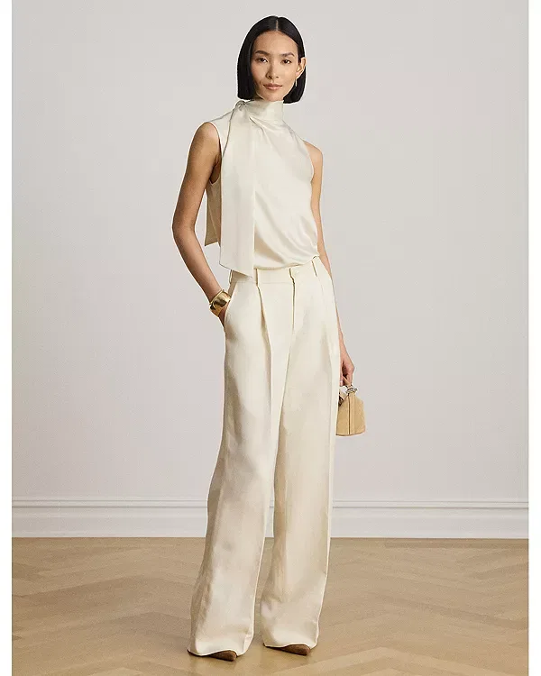 Женская блуза без рукавов с завязками Ralph Lauren, Winter Cream — фото 2