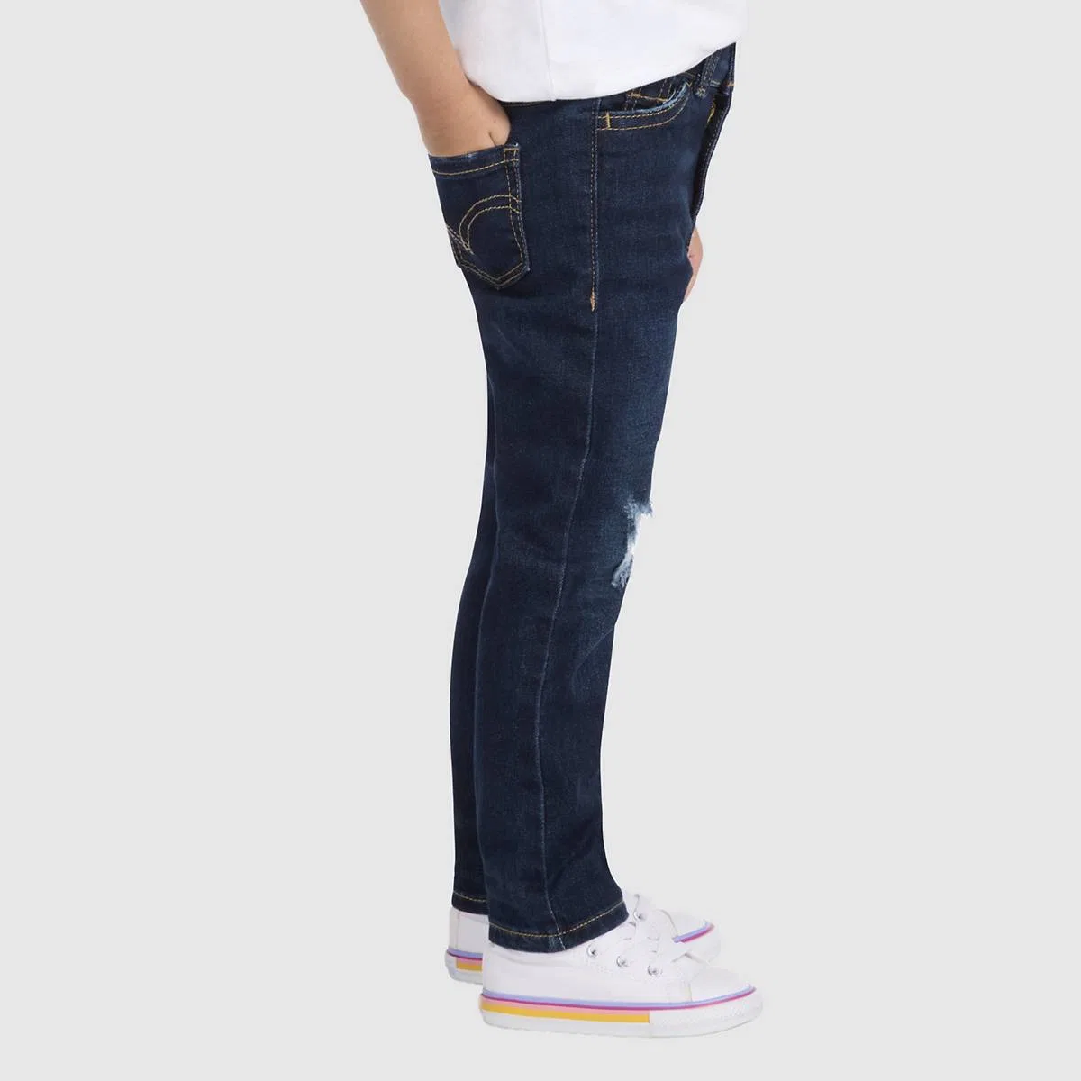 Джинсы с высокой посадкой и очень узким кроем 720 для девочек 2T-4T Levi's, Marine Morning - Dark Wash — фото 3
