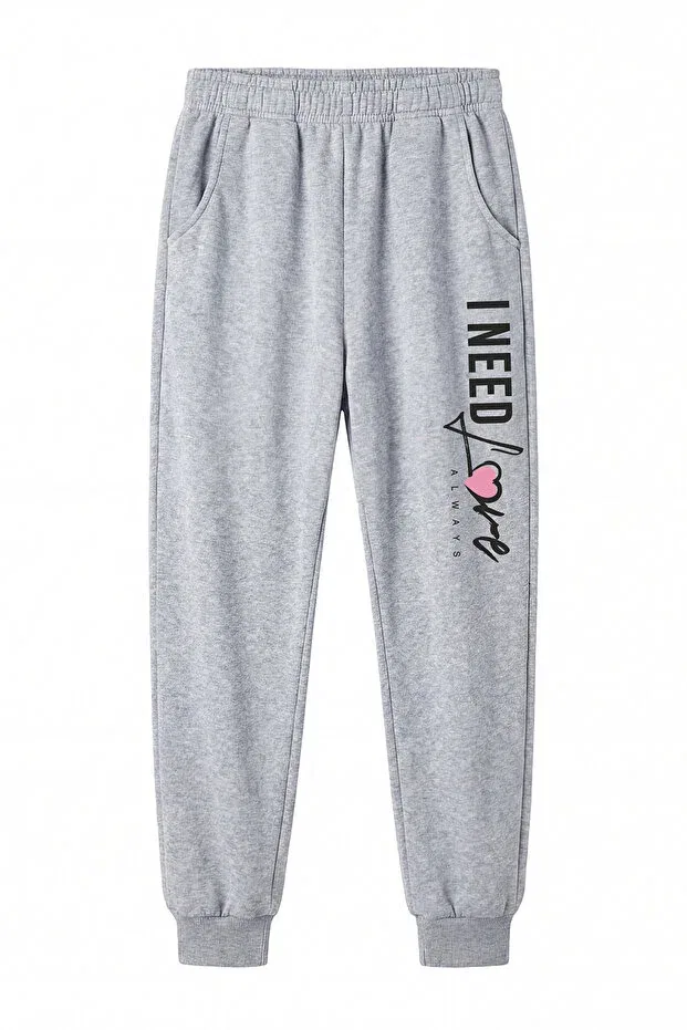 Детский комплект спортивных штанов для девочек с принтом Ya Ko Kids, Gray-Black-Fuchsia-Navy Blue-Yellow — фото 2