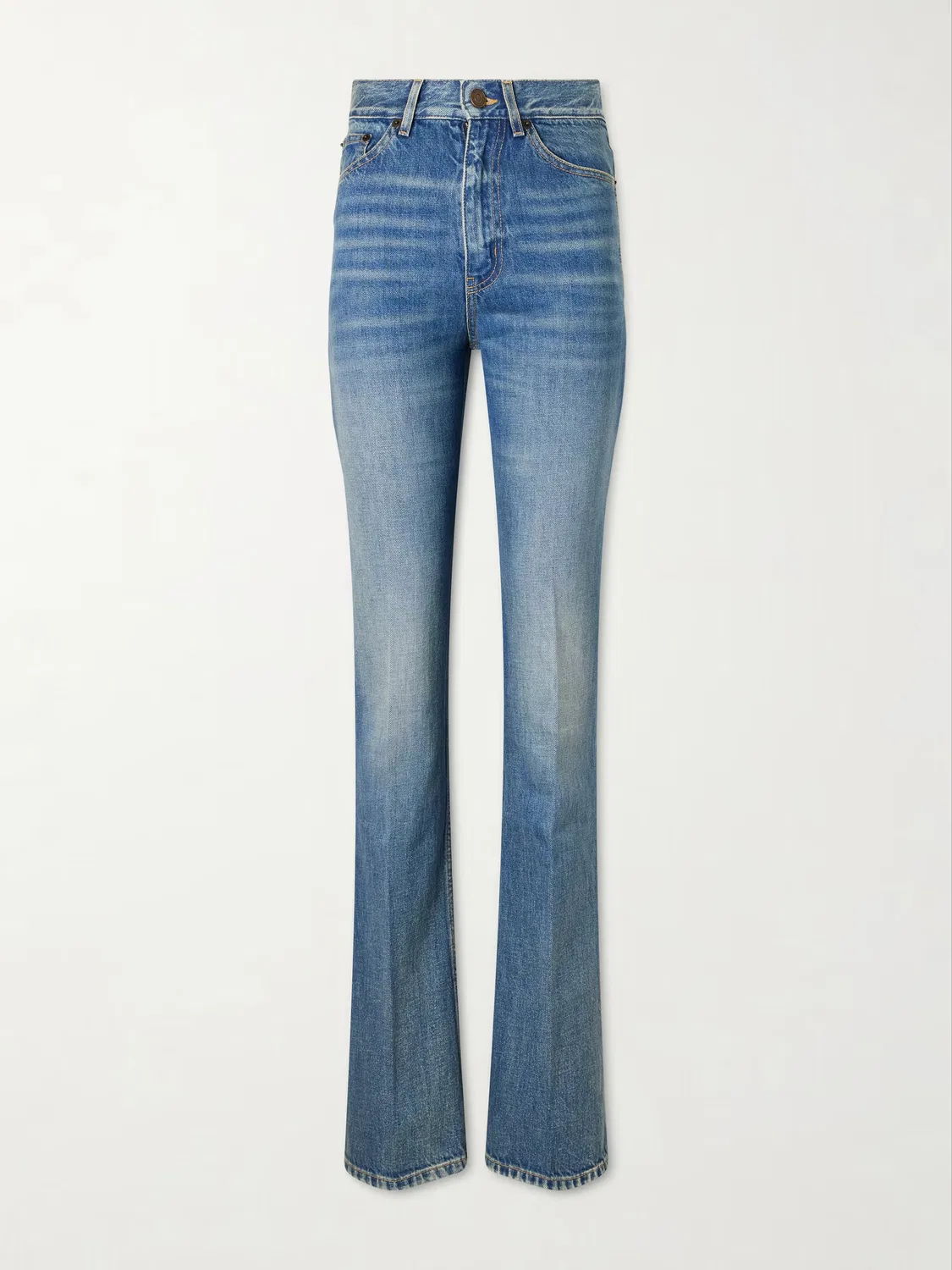 Джинсы прямого кроя с высокой талией от New Clyde Saint Laurent, синий