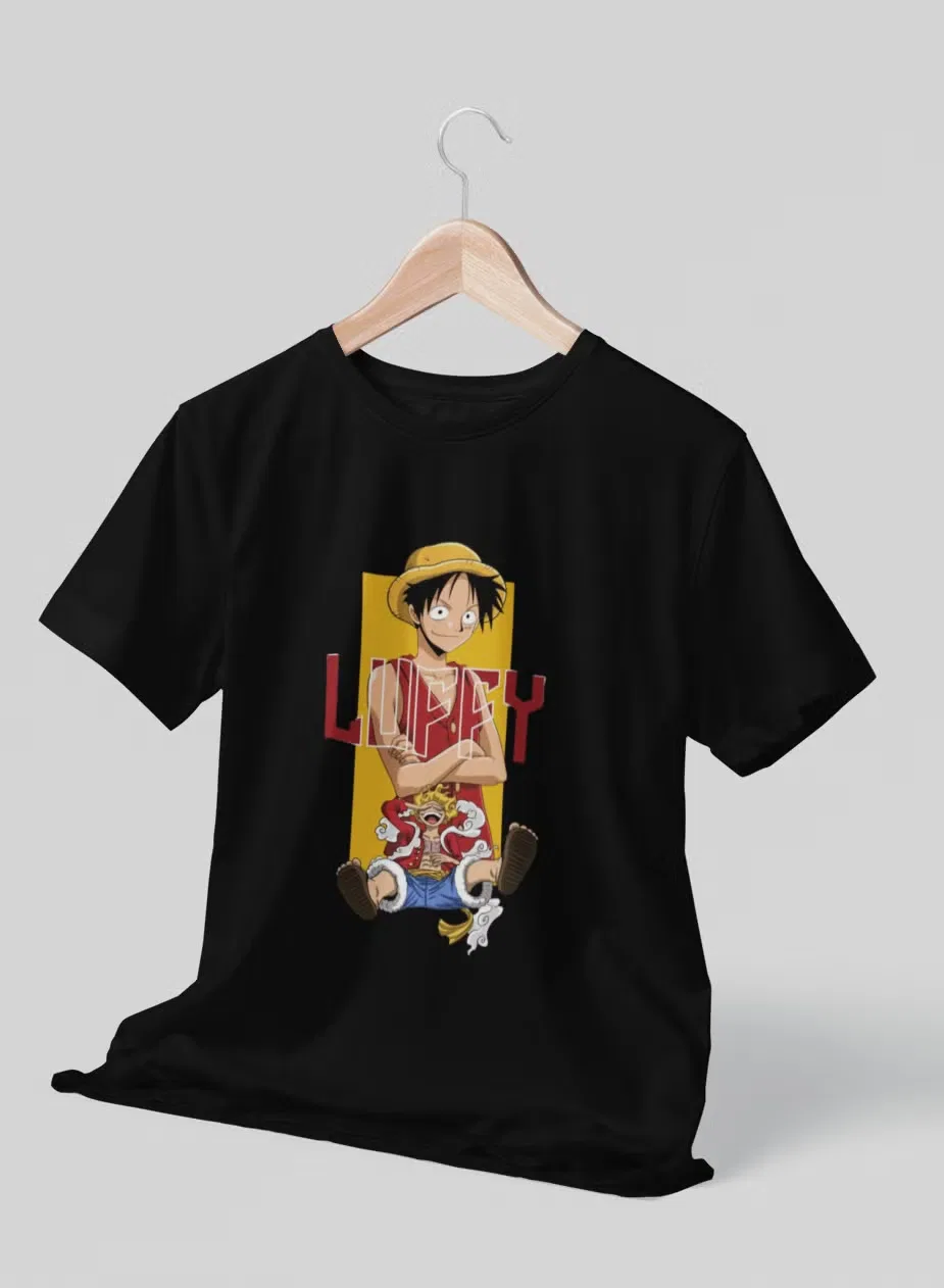 Футболка с принтом One Piece Luffy Adventure Zoom, черный