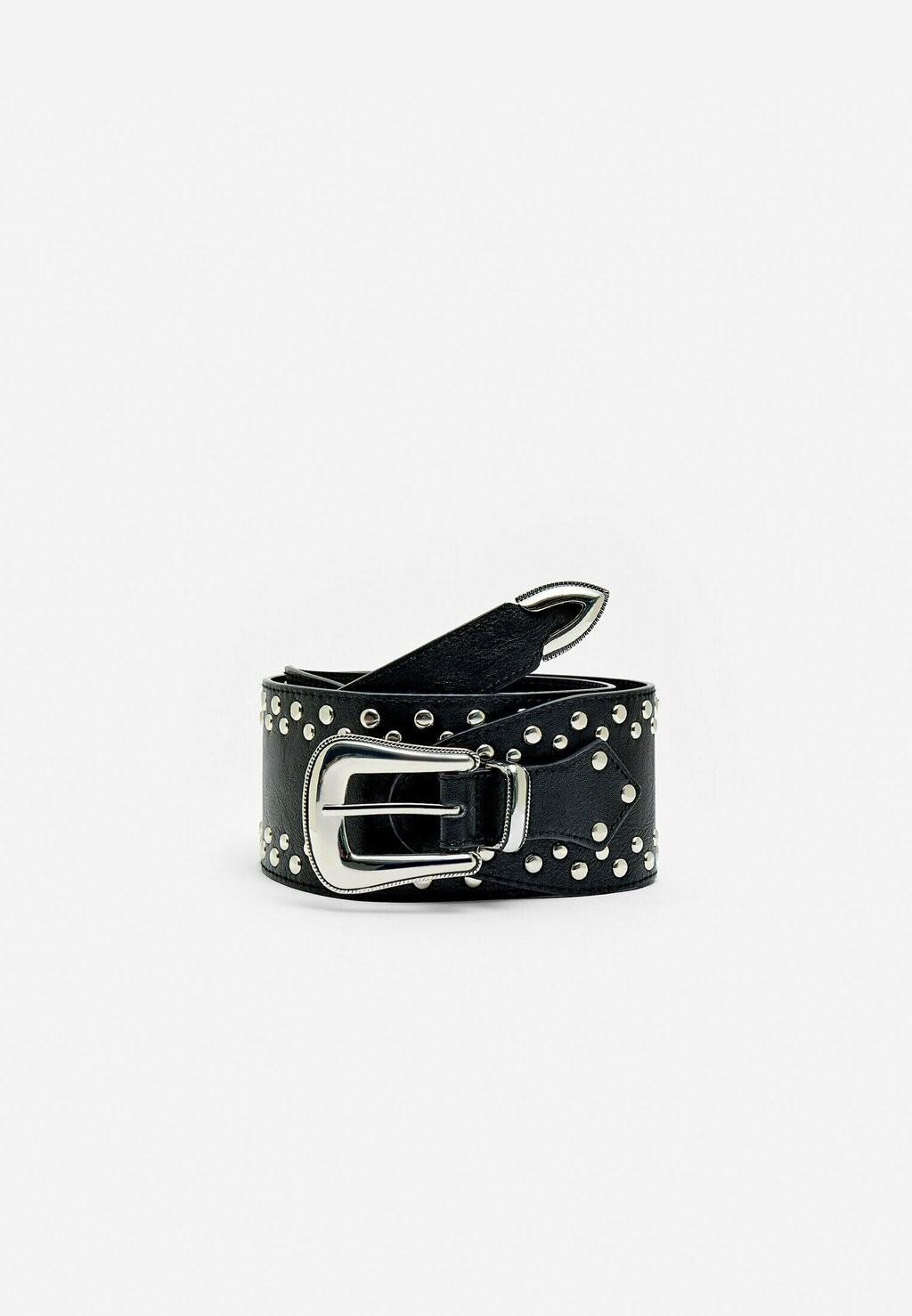 

Пояс WIDE STUDDED Stradivarius, черный