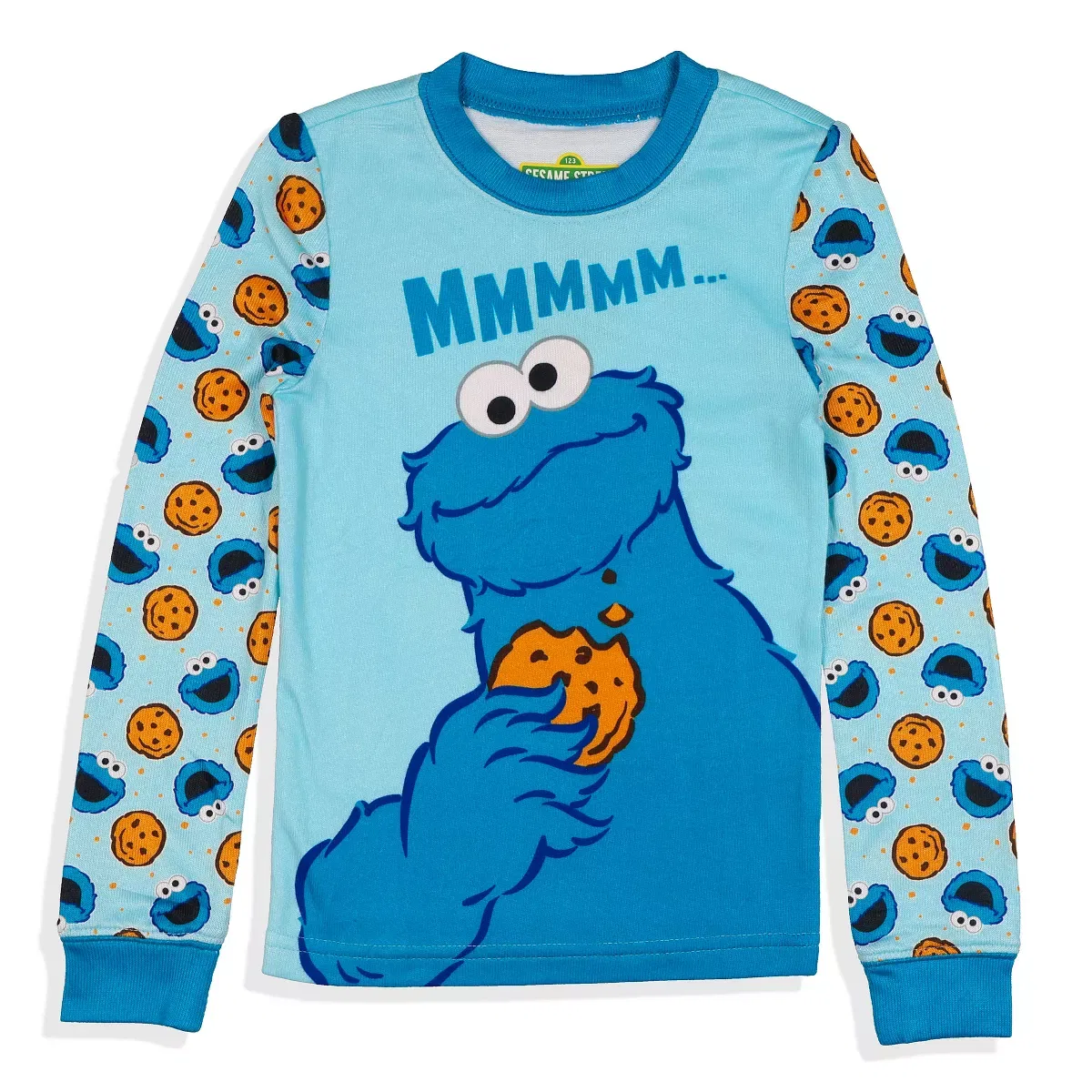 Детская пижама для мальчиков с длинным рукавом с принтом Cookie Monster INTIMO, Blue — фото 2