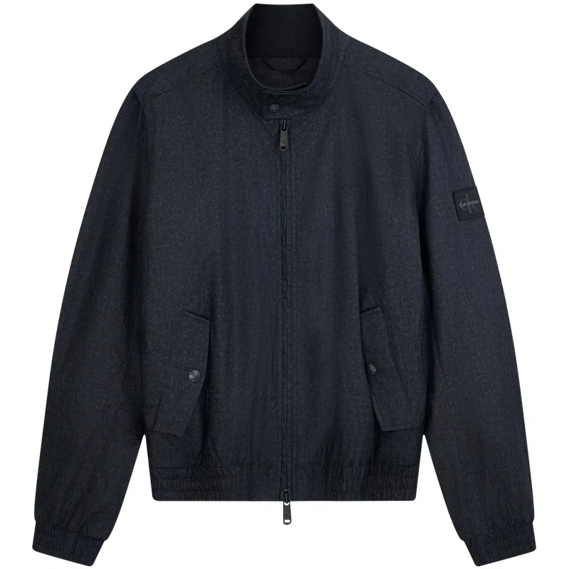Мужской пуховик с воротником-стойкой DU4 Heather Black Gray Calvin Klein, DU4 Heather Black Gray