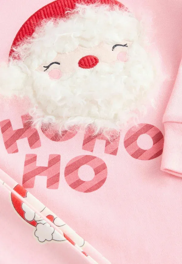 Комплект пижамы 100% хлопок pyjama set Next Pink Santa, розовый — фото 3