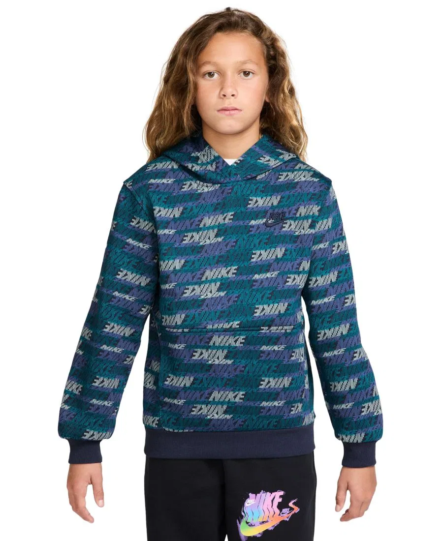 Худи Nike Sportswear Club с капюшоном и длинным рукавом, Bright Spruce/Midnight Navy
