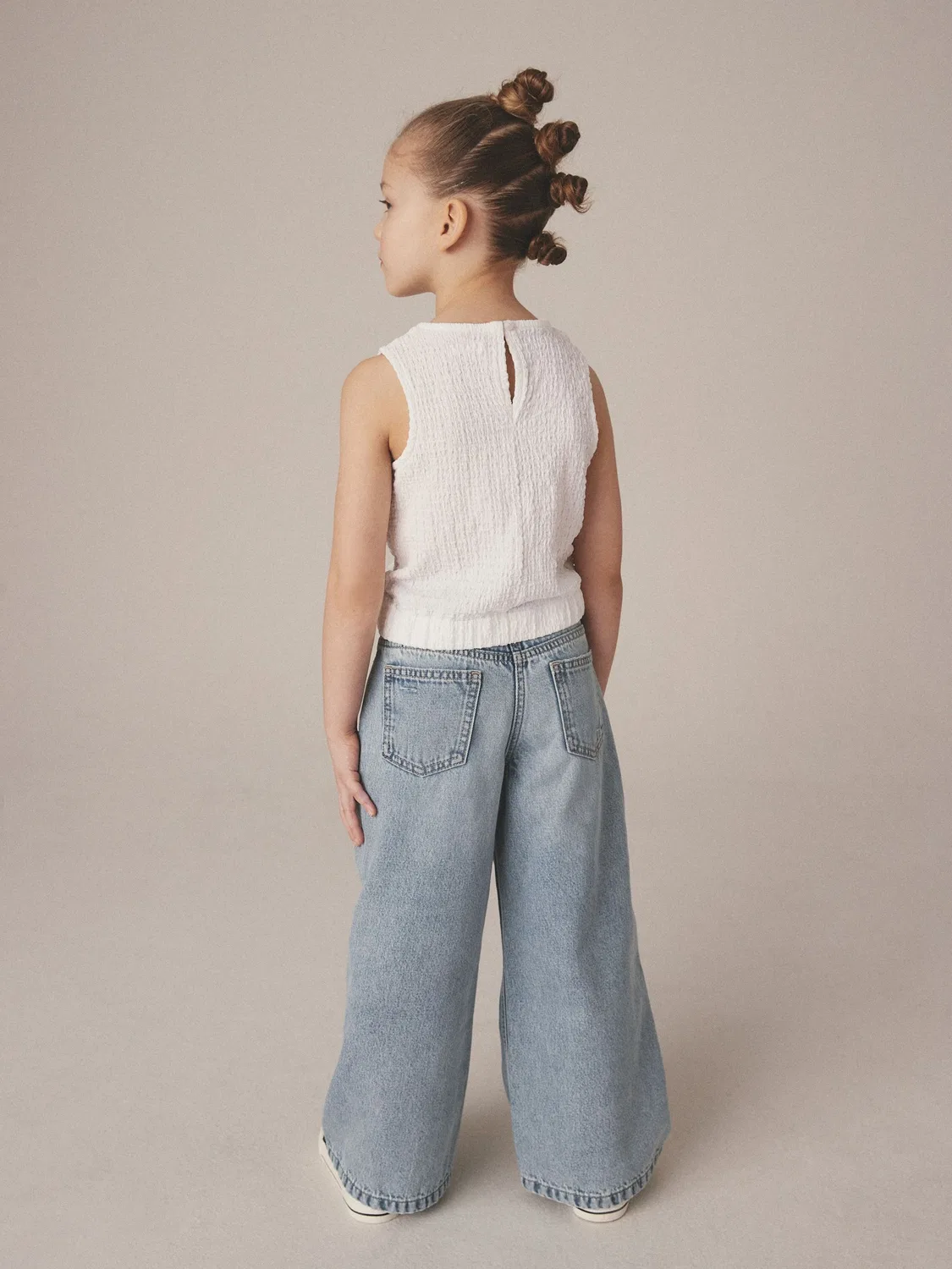 Джинсы широкие Light Blue Wide Leg Jeans Next, светло-голубой — фото 3