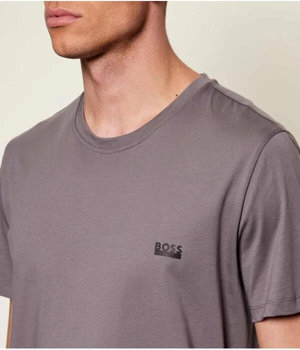 Мужская футболка хлопковая T-Shirt rn 365 BOSS, серый — фото 4