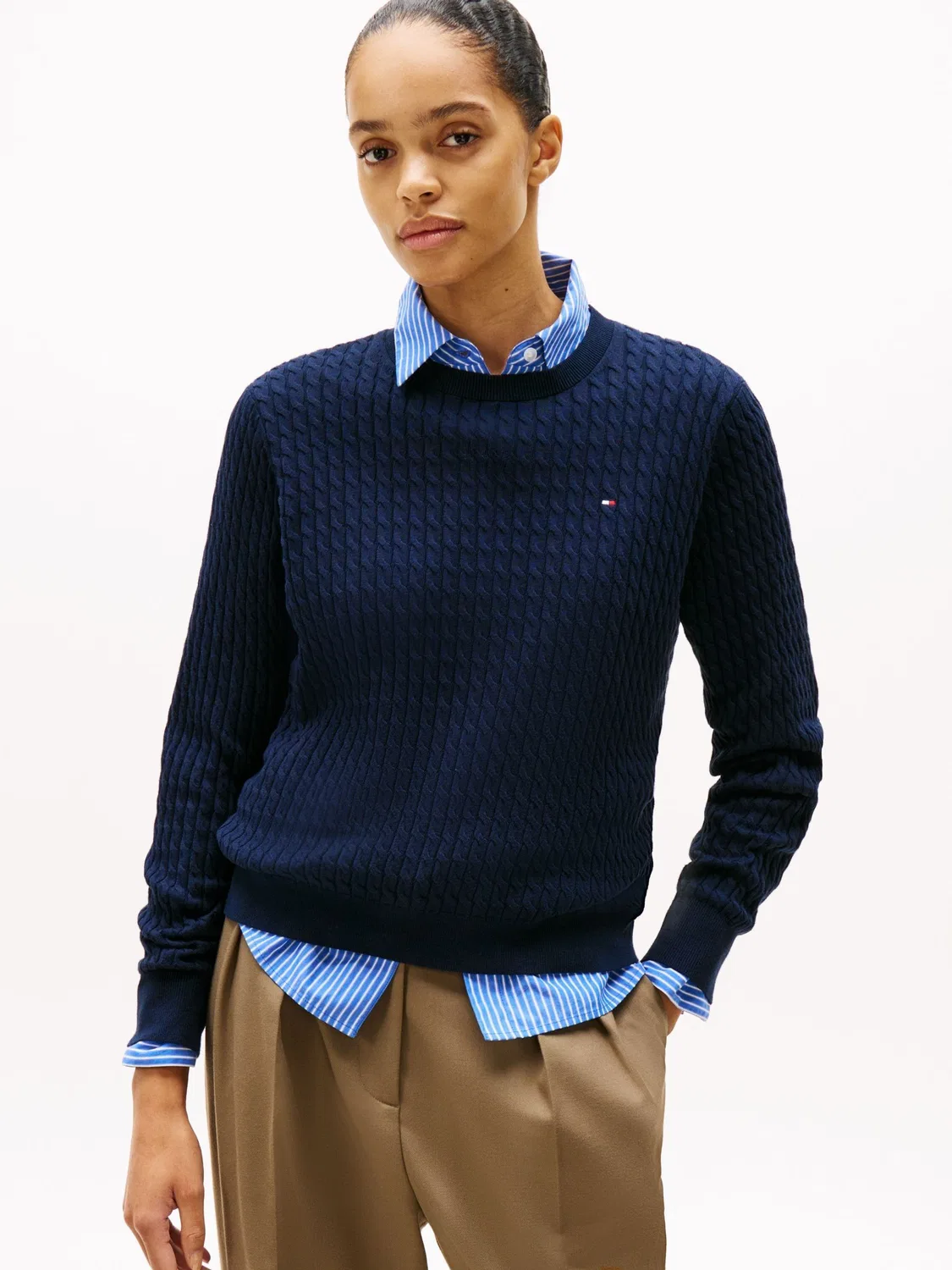 Джемпер с косами Tommy Hilfiger, синий