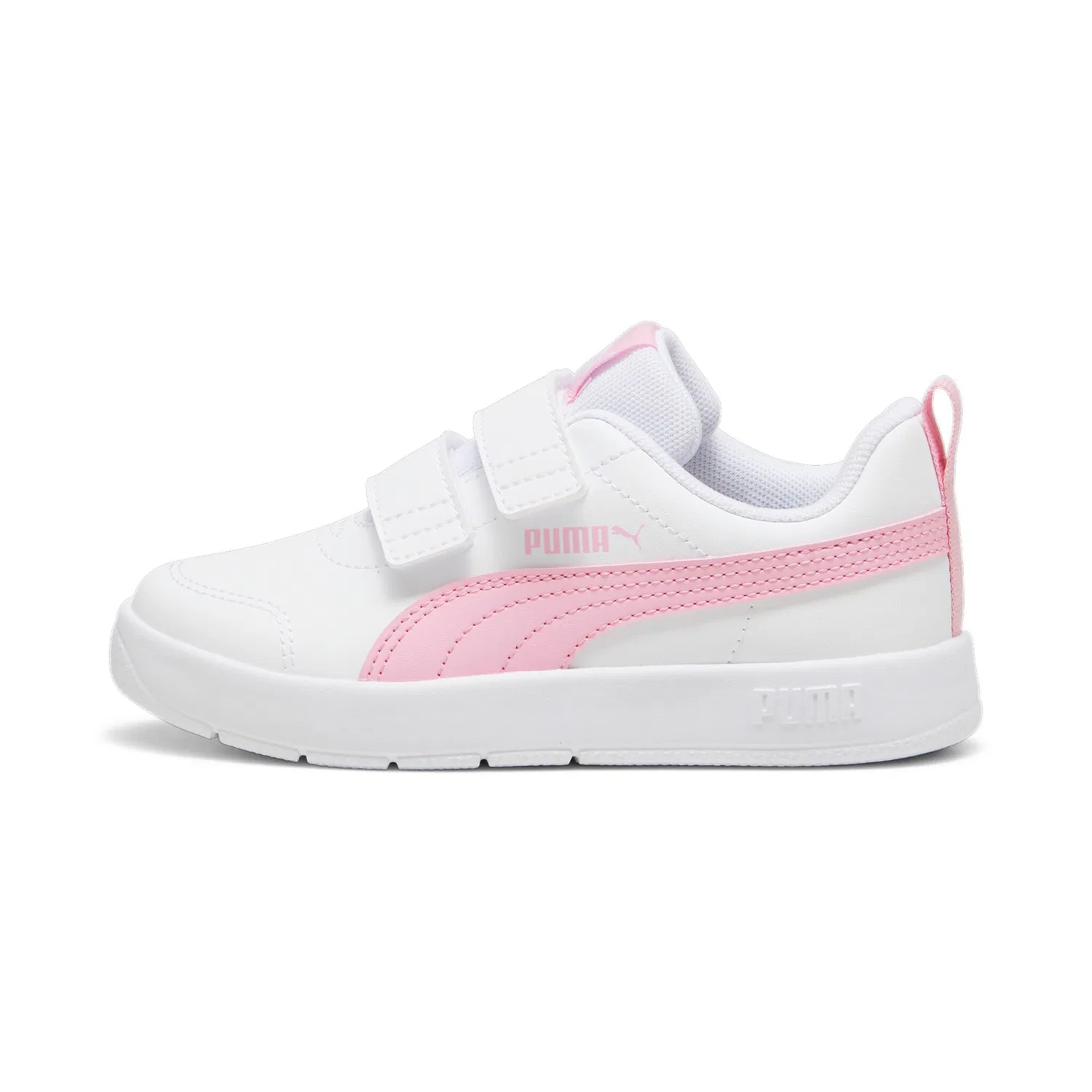Детские спортивные кроссовки для активных игр Courtflex v3 PUMA, White/Pink Lilac — фото 2