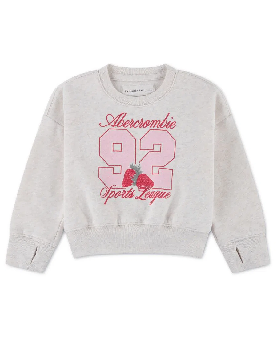 Детский свитшот с графикой 92 Sports League abercrombie kids, Oatmeal Heather