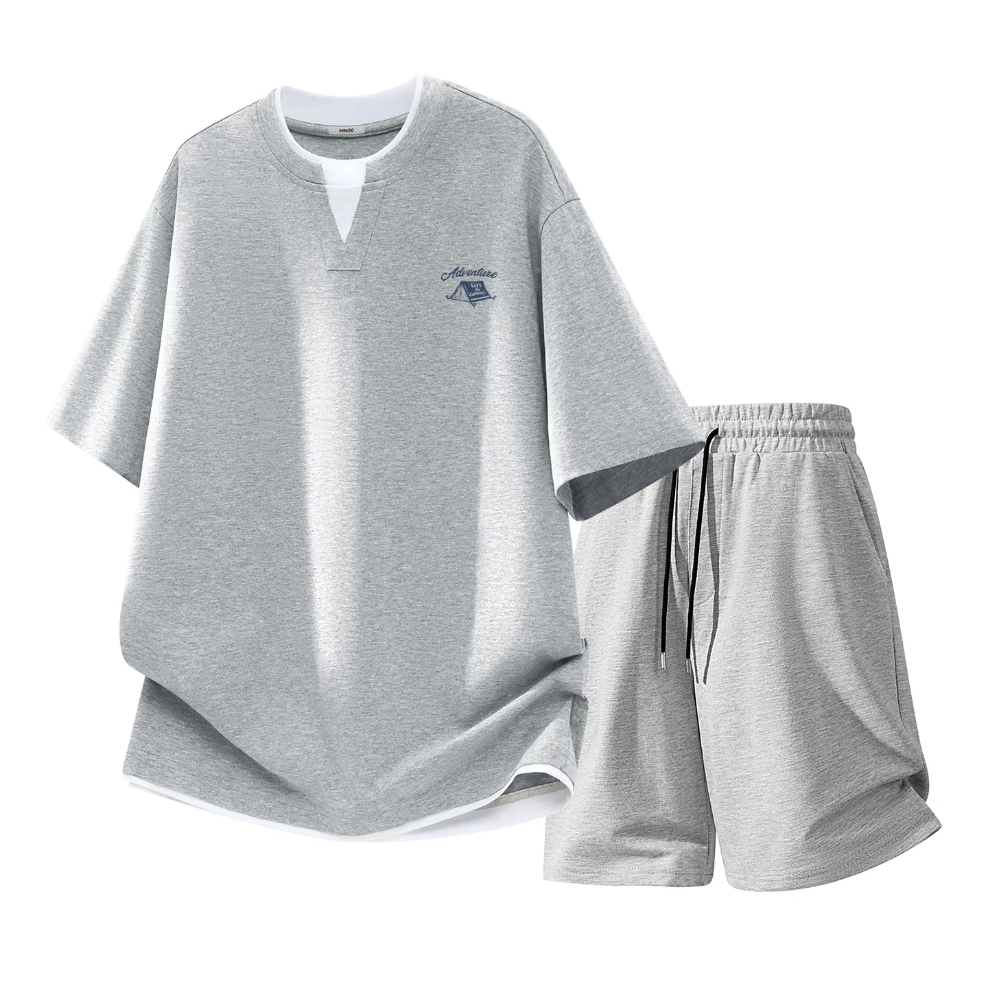Детский комплект спортивной одежды с принтом MINISO, Heather Gray