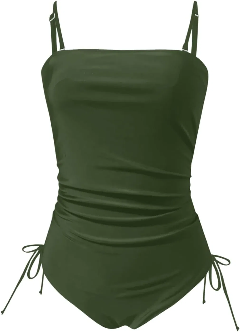 Женский цельный купальник свободного кроя Seamless, Army Green — фото 3