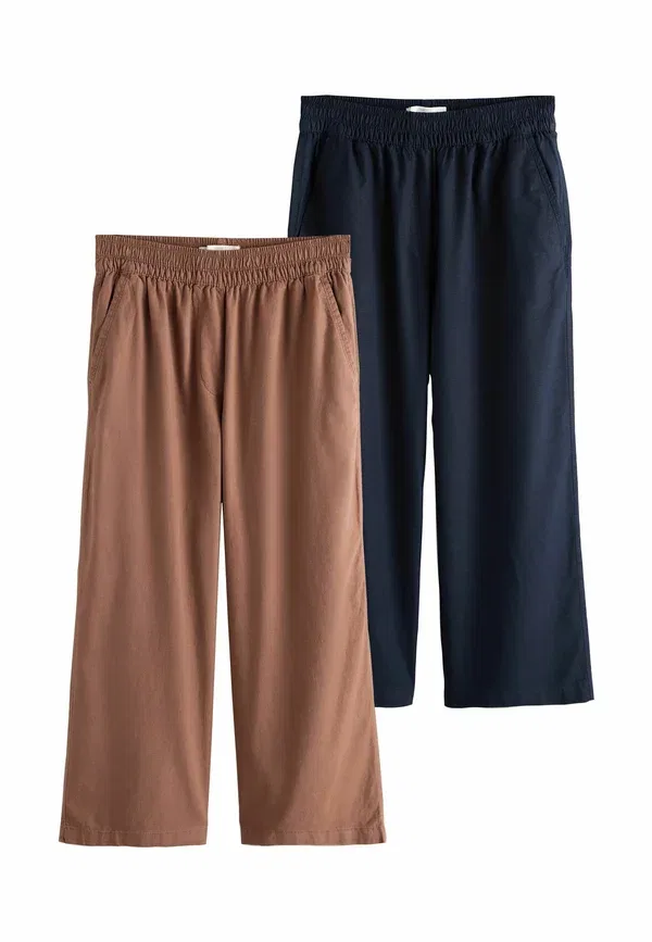 Брюки из льна и вискозы Tall fit - stretch culottes 2 pack Next, Navy, Camel, темно-синий