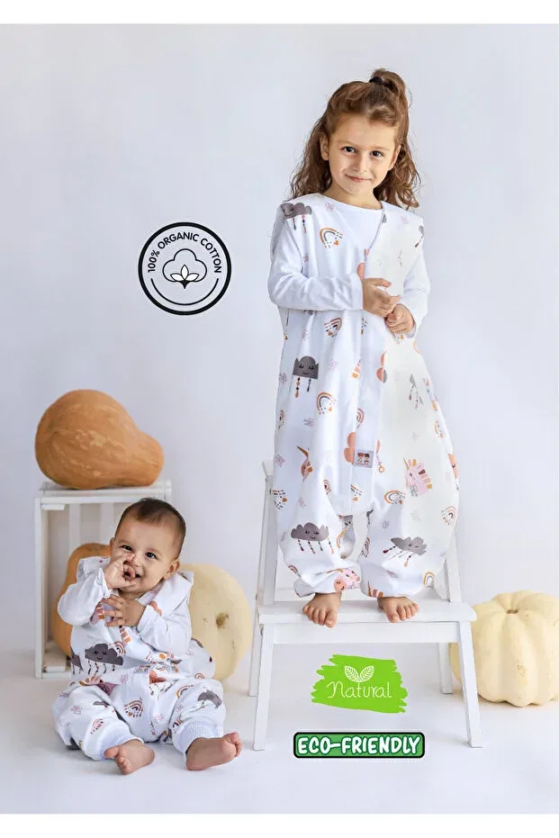 Детский комбинезон для сна с принтом Unicorn Las Vivas Kids, White