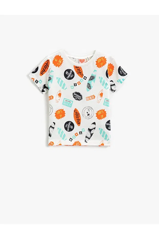 Детская футболка для мальчиков хлопковая Basics Koton, White/03E