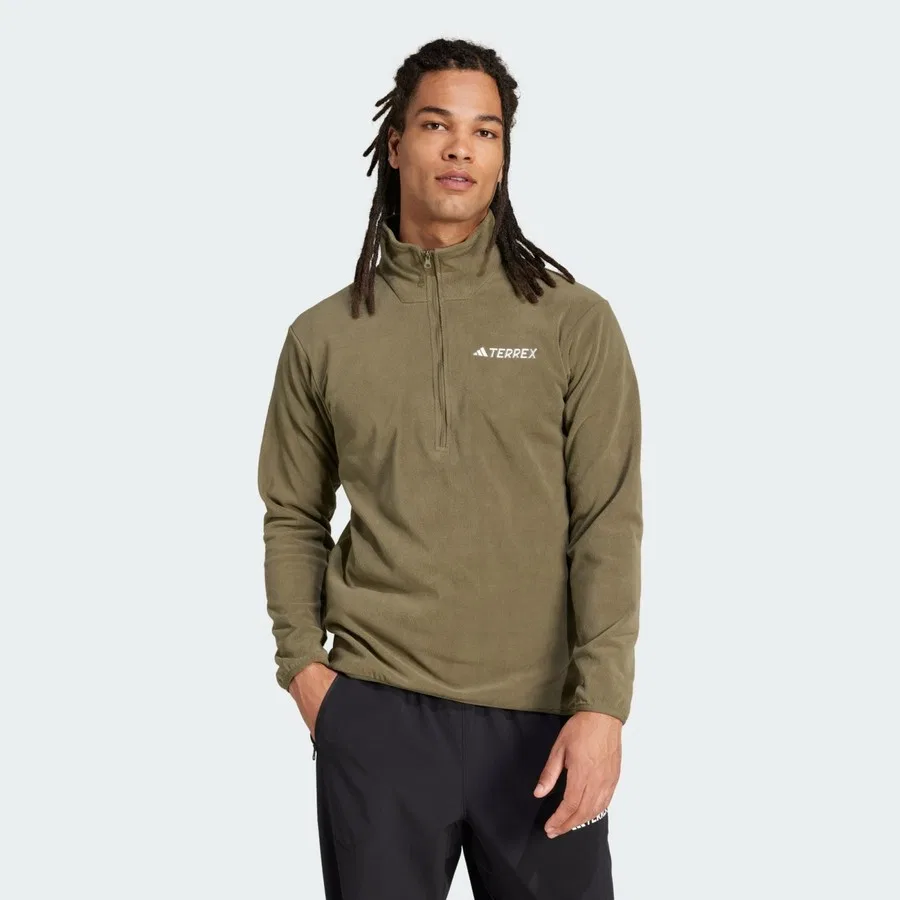 Флисовая куртка с половиной застежкой-молнией TERREX JP0784 Multi Essentials 1/2 Zip Fleece Jacket adidas, Зеленый
