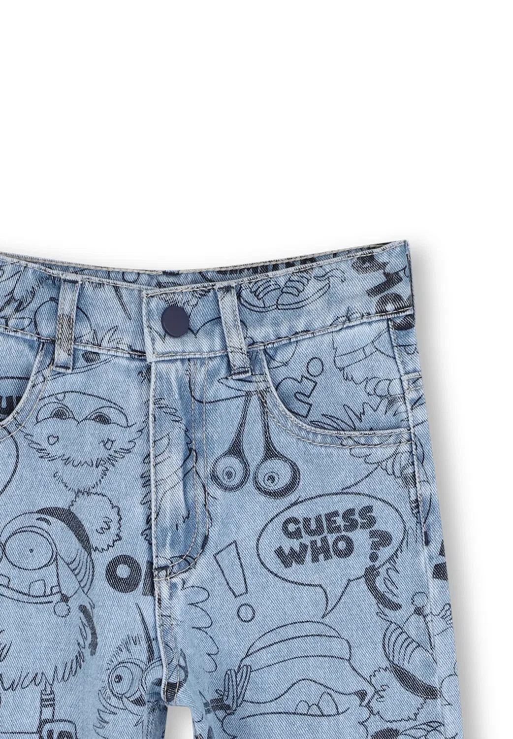 Pantalon en denim - джинсы свободного кроя Billieblush, Double Stone Bleach — фото 4