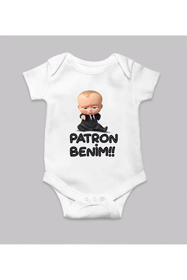 Детское боди с принтом My Boss Printed Venüsdijital, White