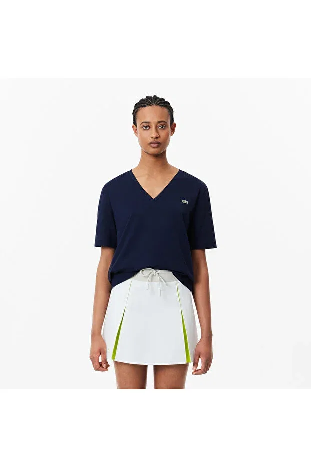 Футболка Lacoste 166-Blue, оверсайз, темно-синяя