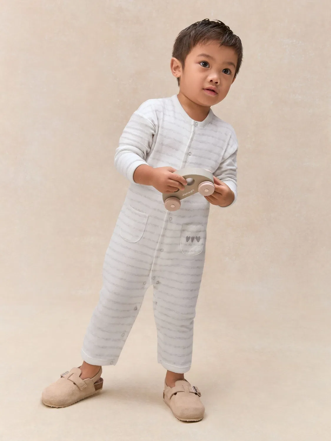 Ромпер The White Company в полоску, белый