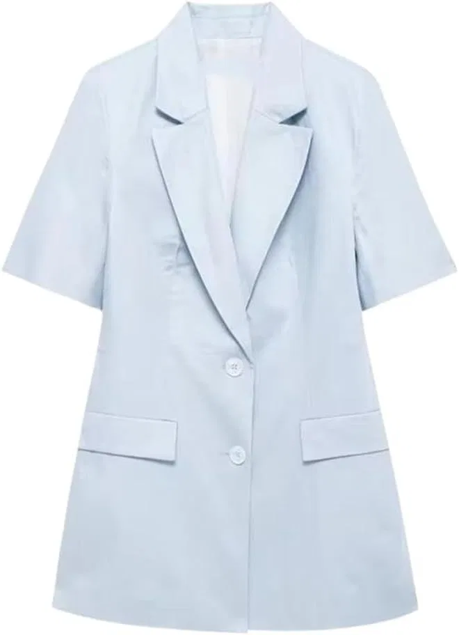 Женское платье-костюм с отложным воротником Generic, Lightblue