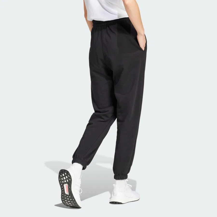 Спортивные штаны с манжетами French Terry Essentials Small Logo adidas, Черный — фото 2