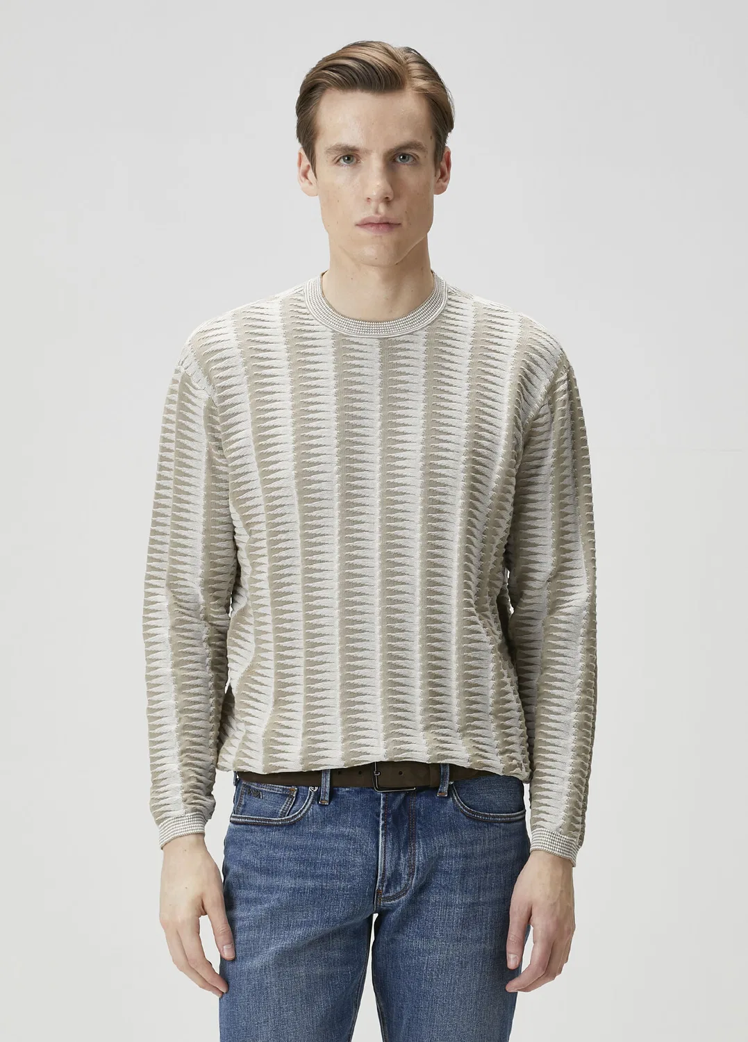 Свитер жаккардовый Emporio Armani, bej