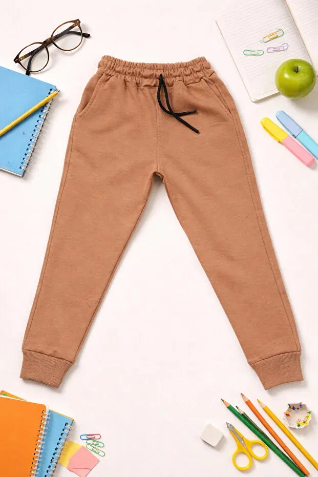 Детские спортивные штаны для девочек с карманами Çiko Kids, Brown — фото 2