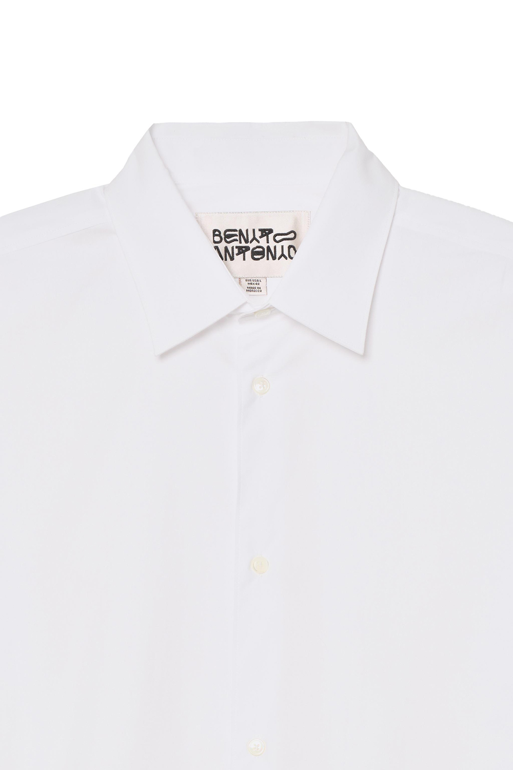 Рубашка Zara Benito Antonio Collection Regular Fit Cotton Poplin, белый — фото 4