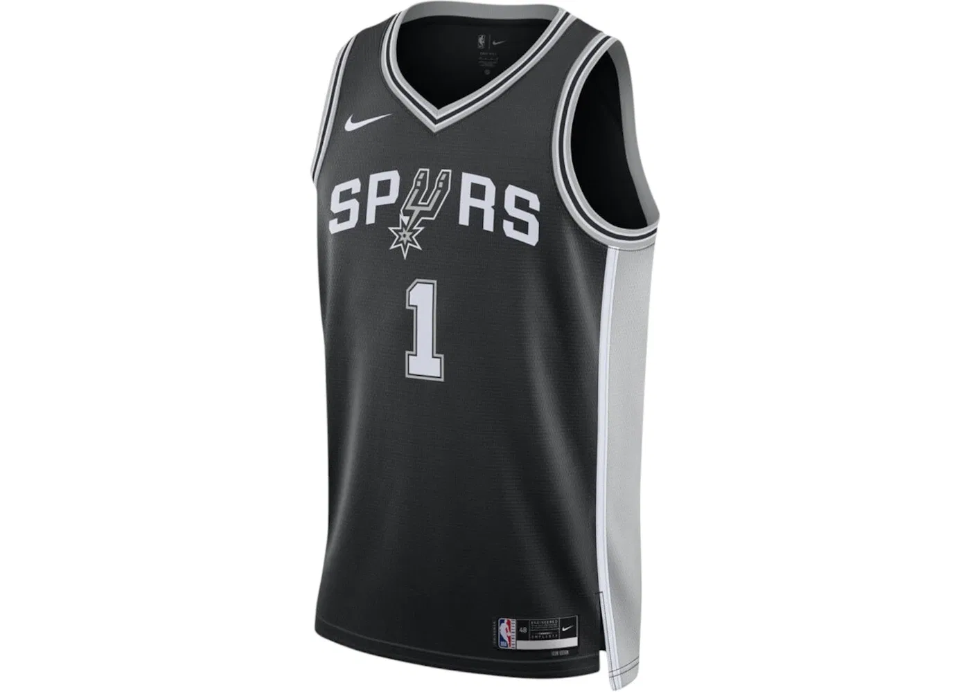 Мужская футболка с принтом Victor Wembanyama Nike, Black/White/Grey