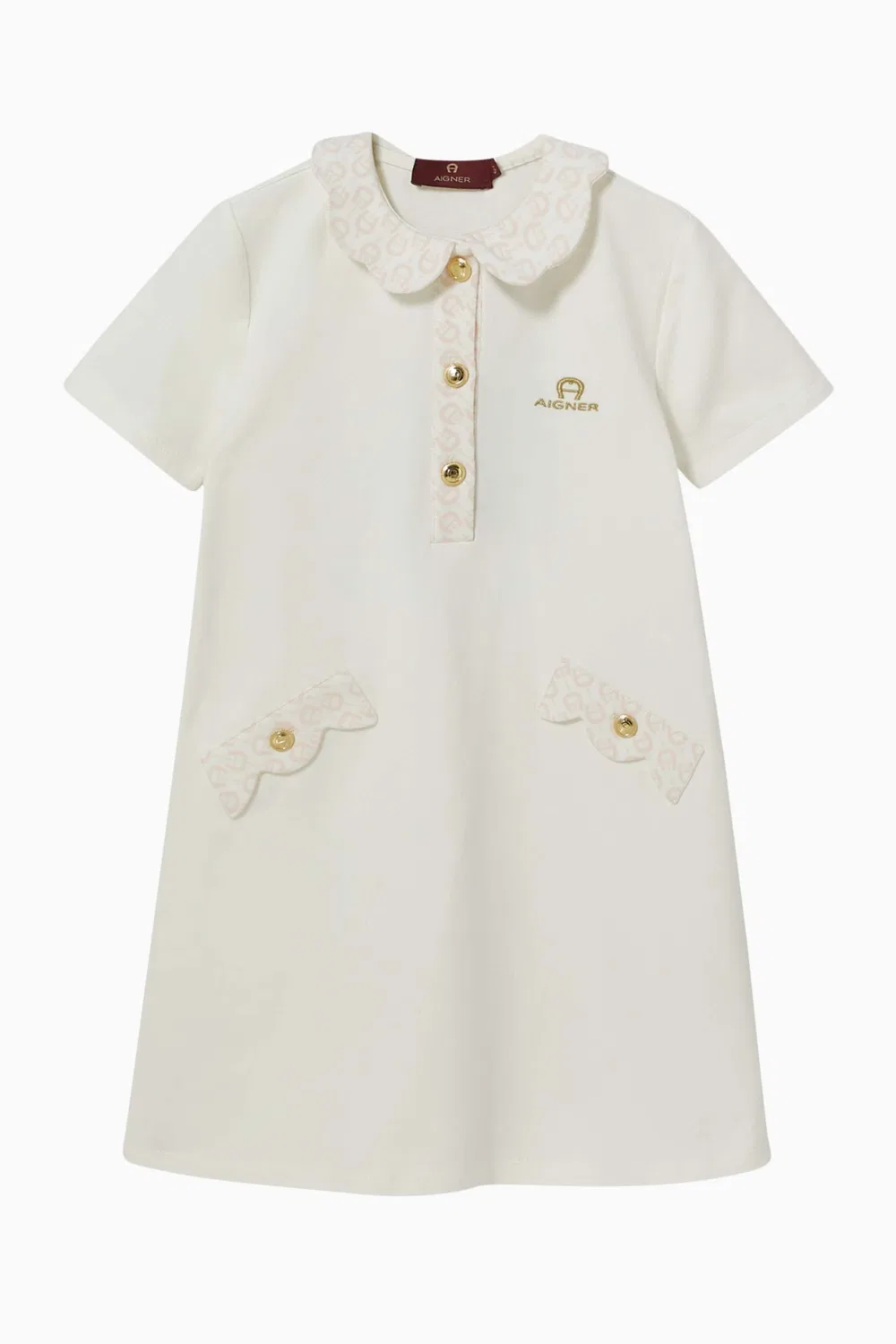 Платье-рубашка с волнистым краем Scallop Shirt Dress AIGNER, белый