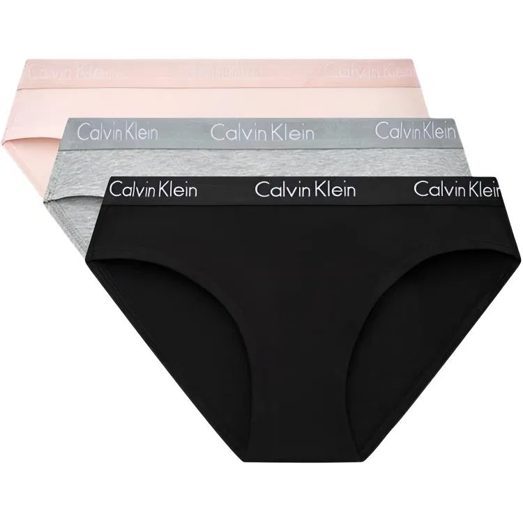 Женские трусы набор 3 шт Calvin Klein, Space Black/Coconut Gray/Water Honey Pink
