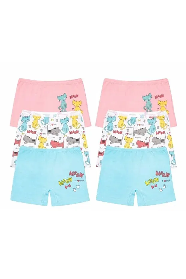 Детские боксеры для мальчиков с принтом 6 шт Csn Casano, Pink-Turquoise-White Print