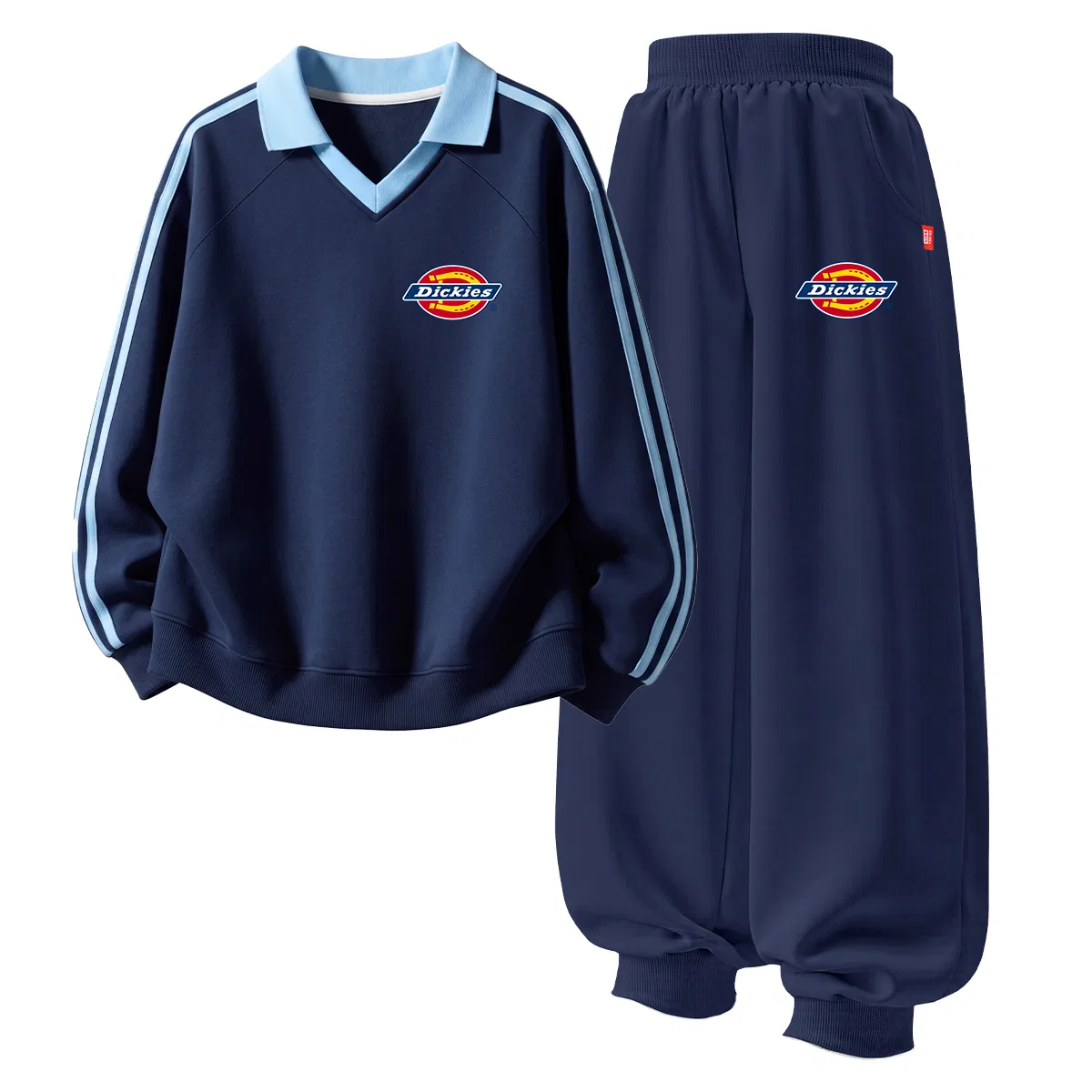 Детский комплект спортивной одежды с поло-воротником Dickies, Navy Blue/Black — фото 3