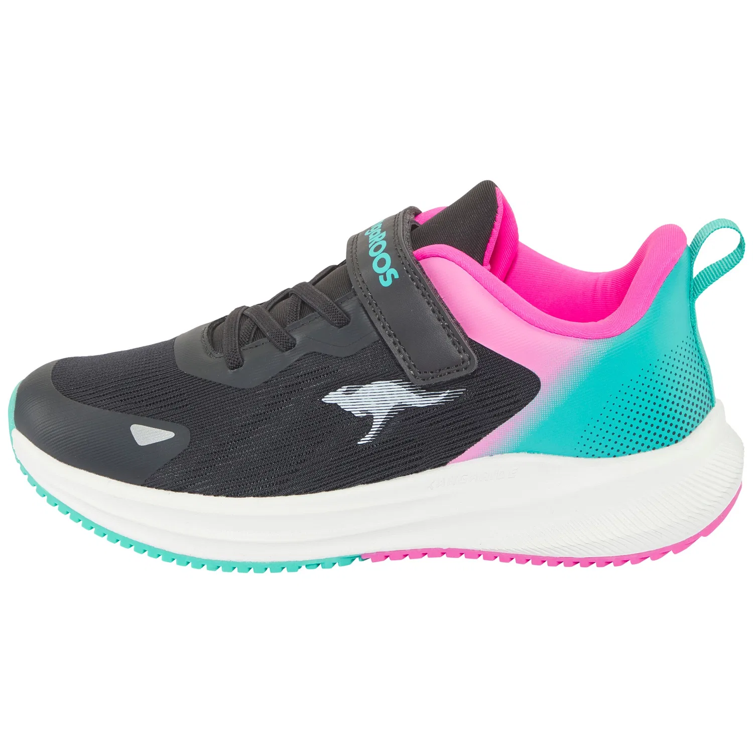 Детские кроссовки с технологией ROOSFit KangaROOS, Raven/Neon Pink — фото 2