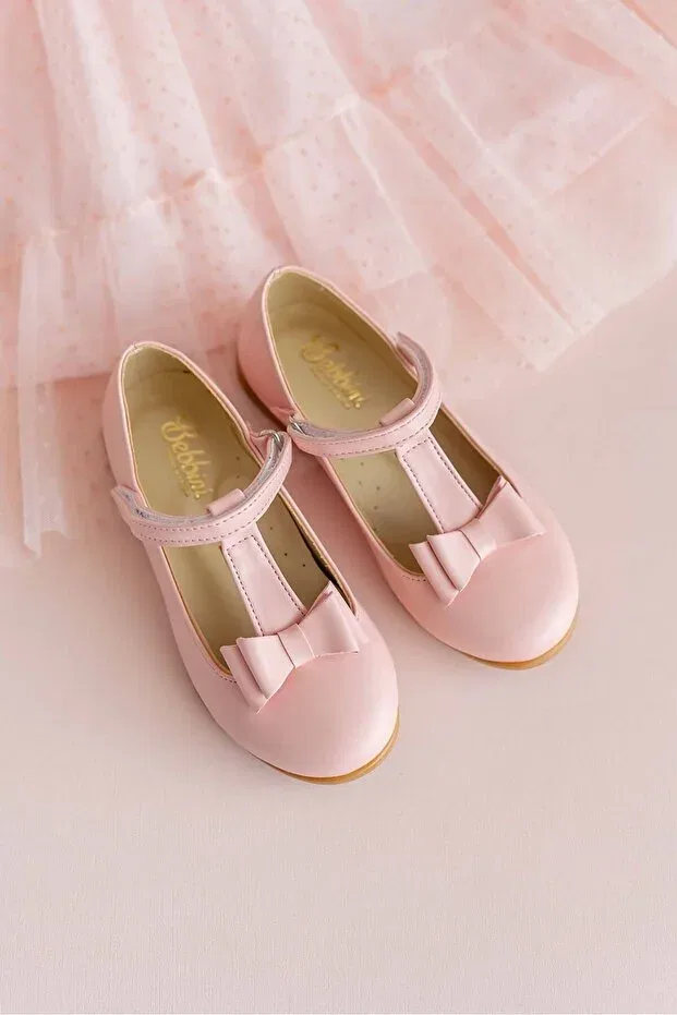 Детские балетки для девочек из экокожи Classical Bebbini, Pink — фото 2