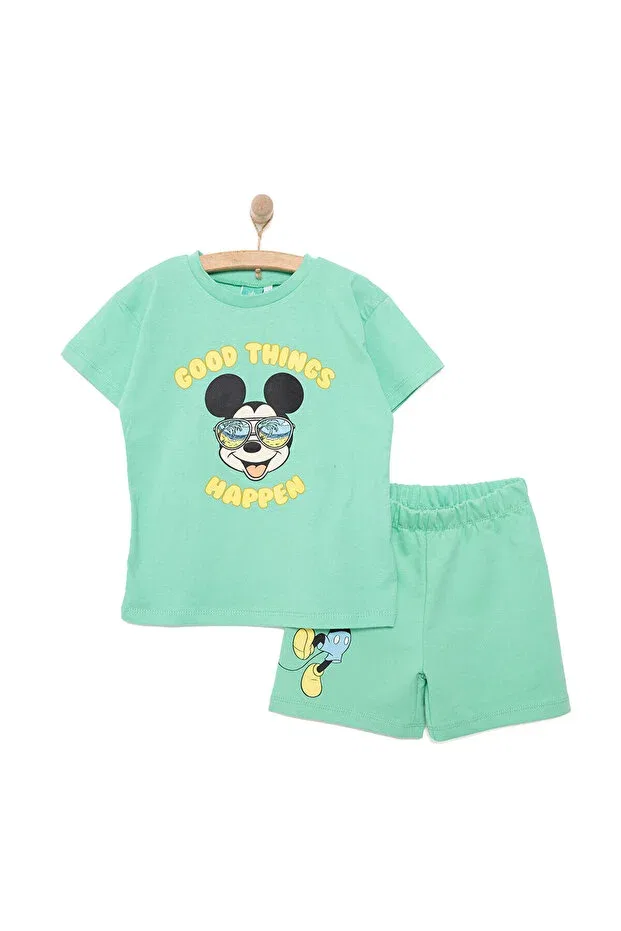 Детская футболка для мальчиков с коротким рукавом Mickey Mouse Disney, Green