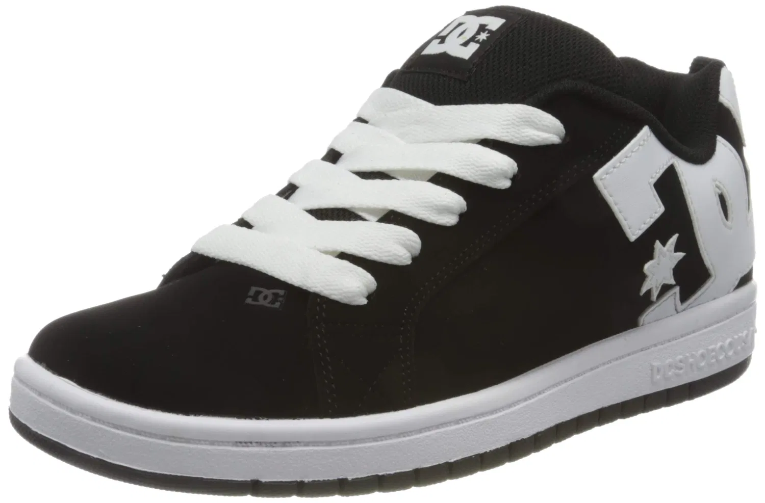 Детские кроссовки для мальчиков с замшевой кожей DC Shoes Court Graffik, Black And White