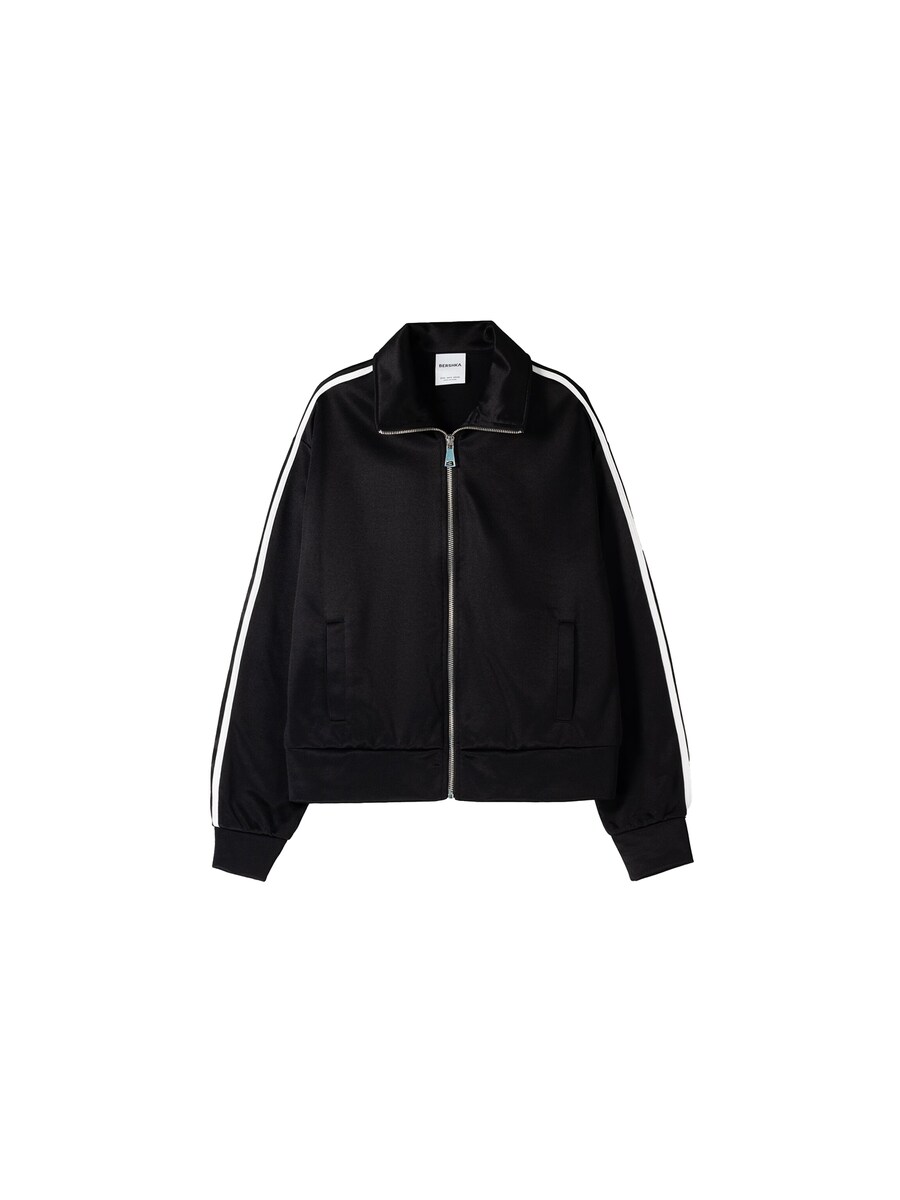 

Толстовка с капюшоном на молнии Bershka Zip-Up Hoodie, черный