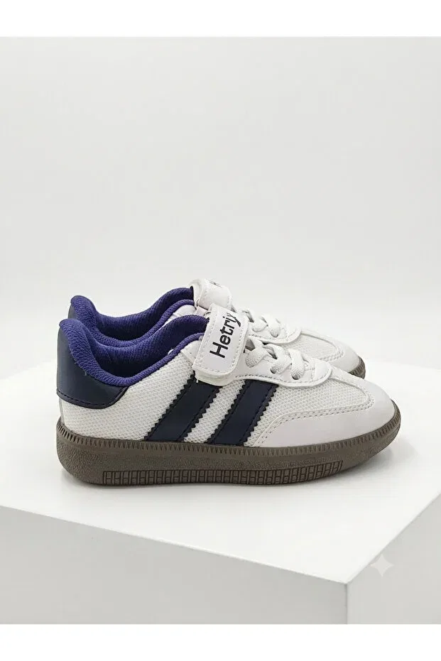 Детские кроссовки для девочек текстильные с липучками Hetrix, Navy Blue — фото 3