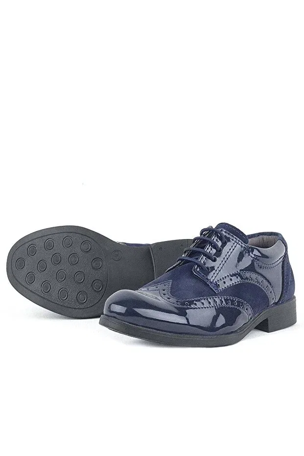 Детские классические туфли для мальчиков на шнуровке Titan Rakerplus, Navy Blue — фото 4