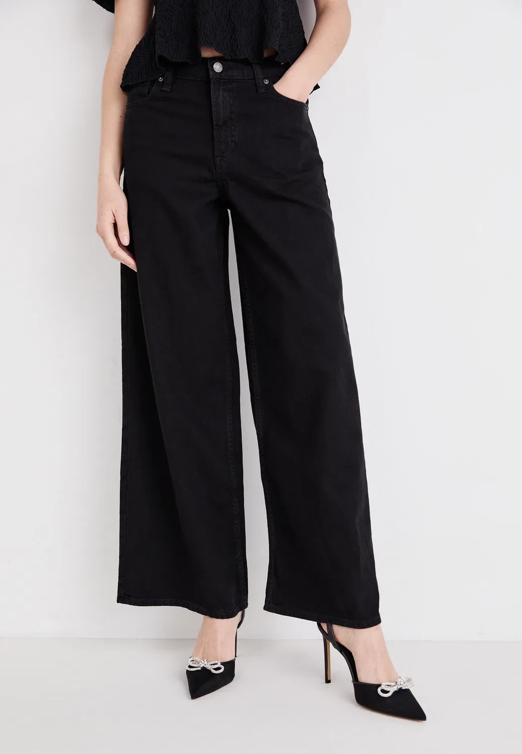 Свободный беккер - широкие штанины Gap, Black Wash — фото 4