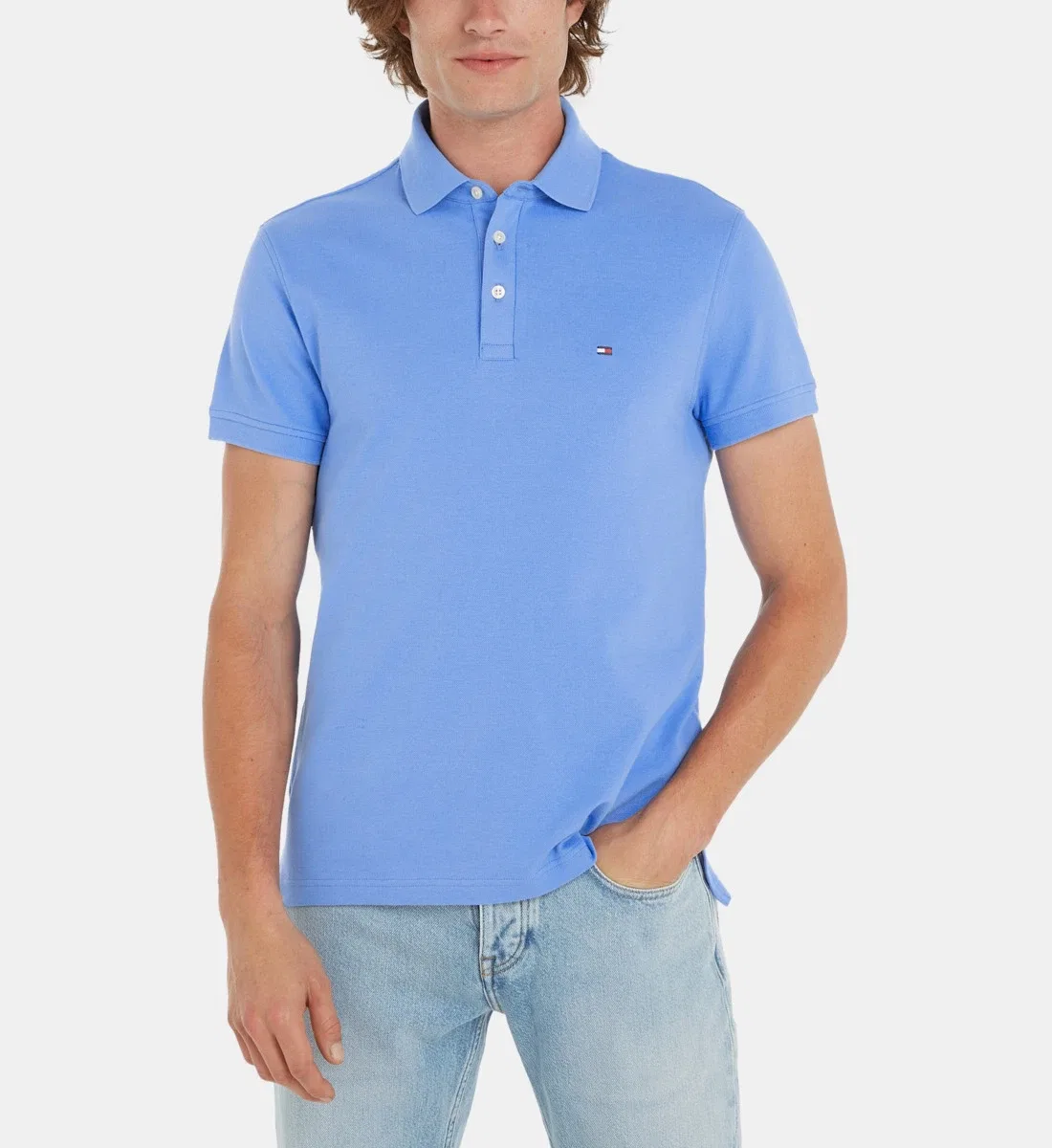 Поло облегающего кроя 1985 из хлопкового пике Tommy Hilfiger, синий