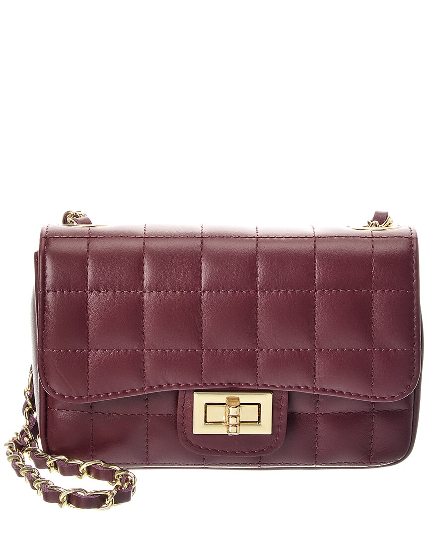 

Стеганая кожаная сумка через плечо Isabella Rossetti Evelyn, красный