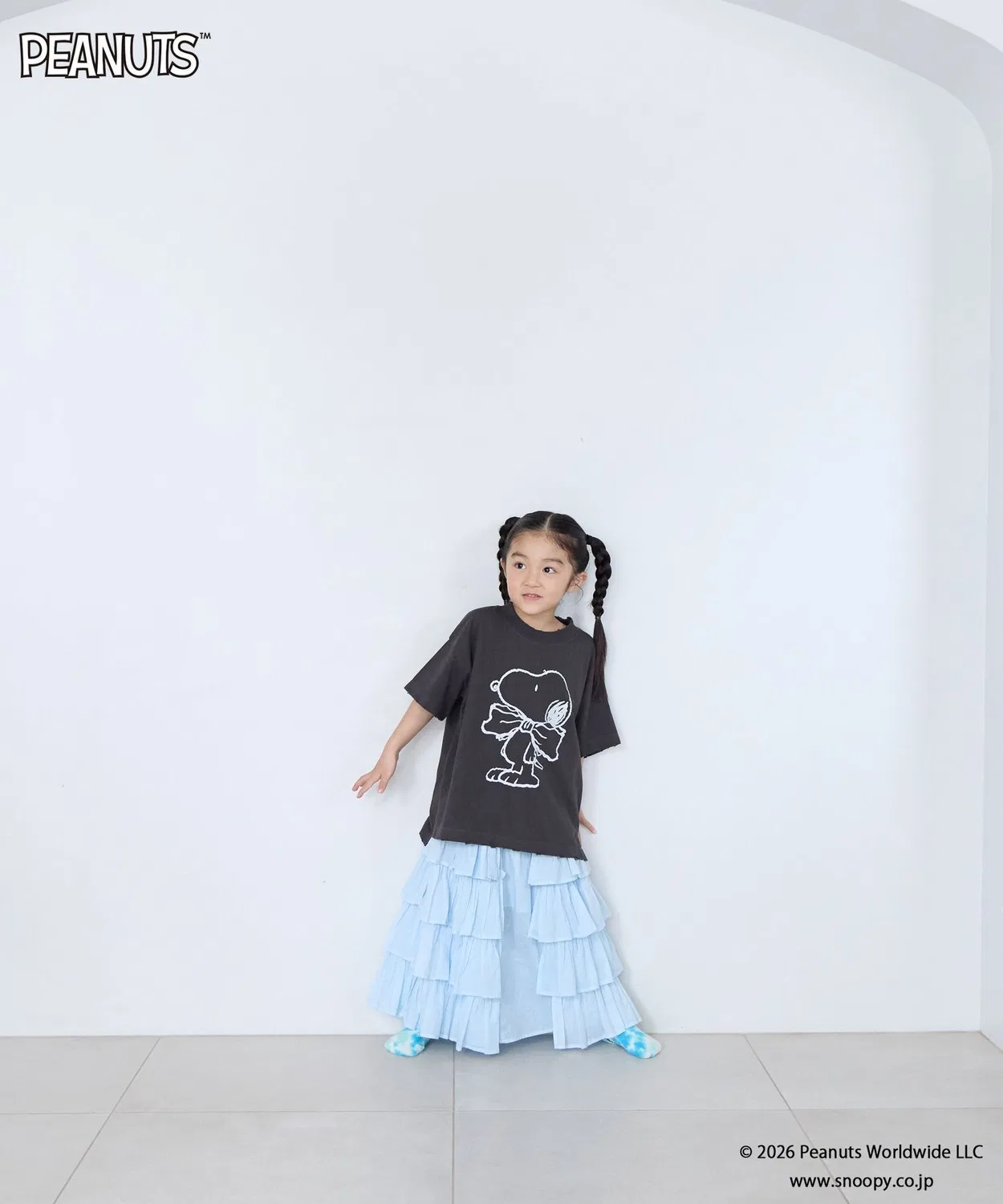 Детская футболка с принтом SNOOPY Vintage Crush LOWRYS FARM, Off White — фото 4