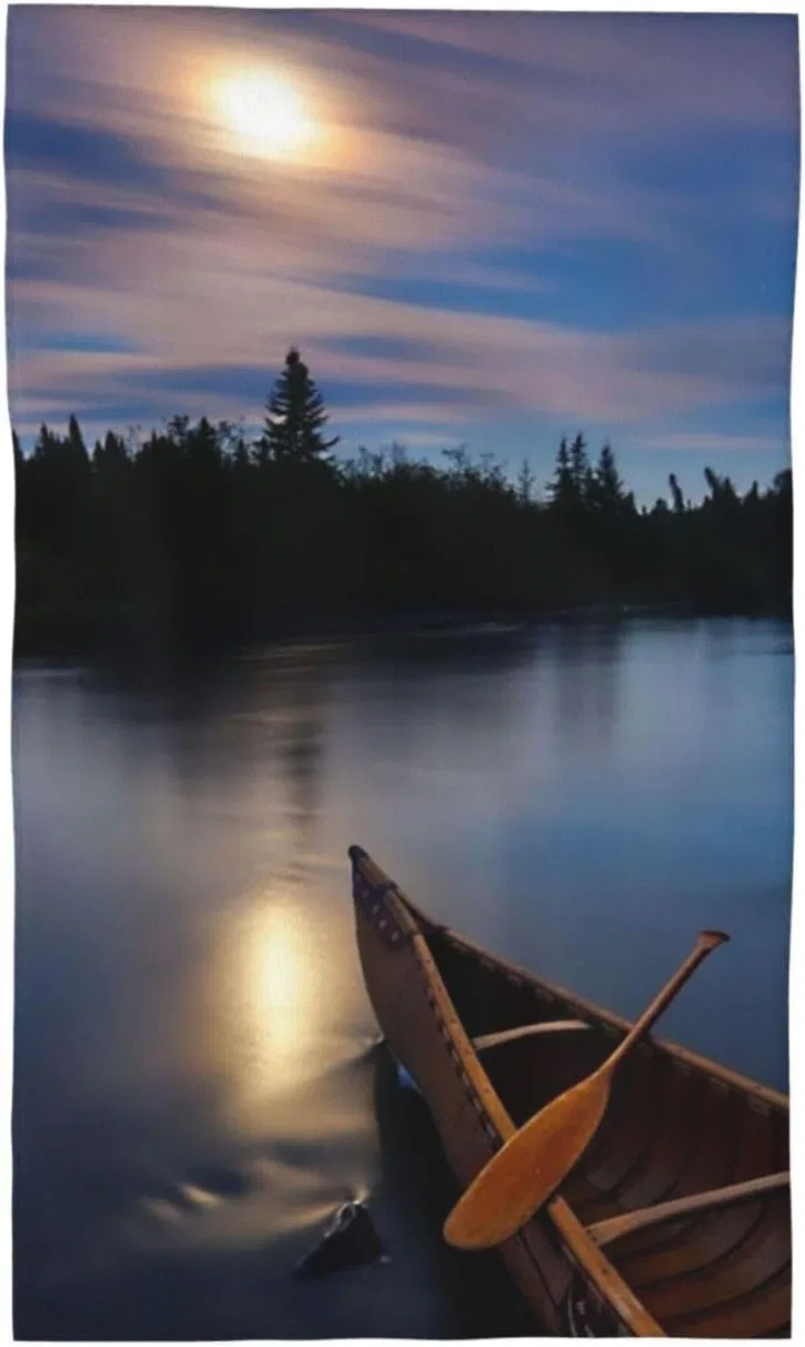 Салфетка для лица BAFAFA Moonlit Canoe Allagash River, 27.5×40.6 см
